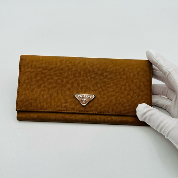 Prada Mustard Wallet with Silver Logo - Picture 1 of 10